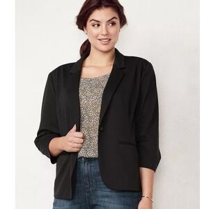 LC Lauren Conrad Women's Black Single Button Blazer Jacket XXL